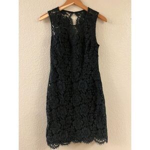 Banana‎ Republic Navy Lace Tank Dress Keyhole Back Women's Size 2